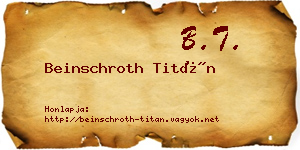 Beinschroth Titán névjegykártya